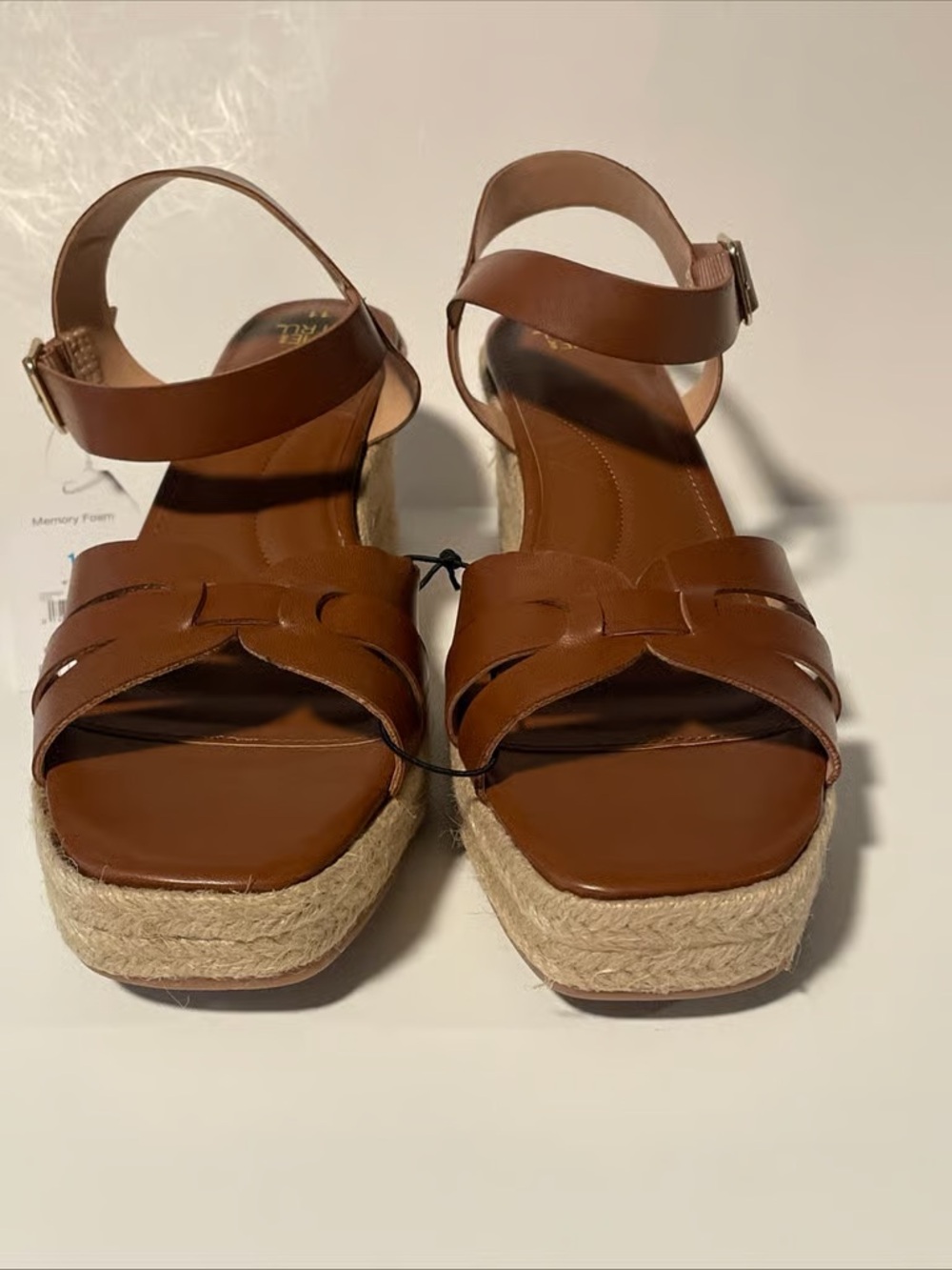 Time and Tru Brown Espadrille Wedge Sandals